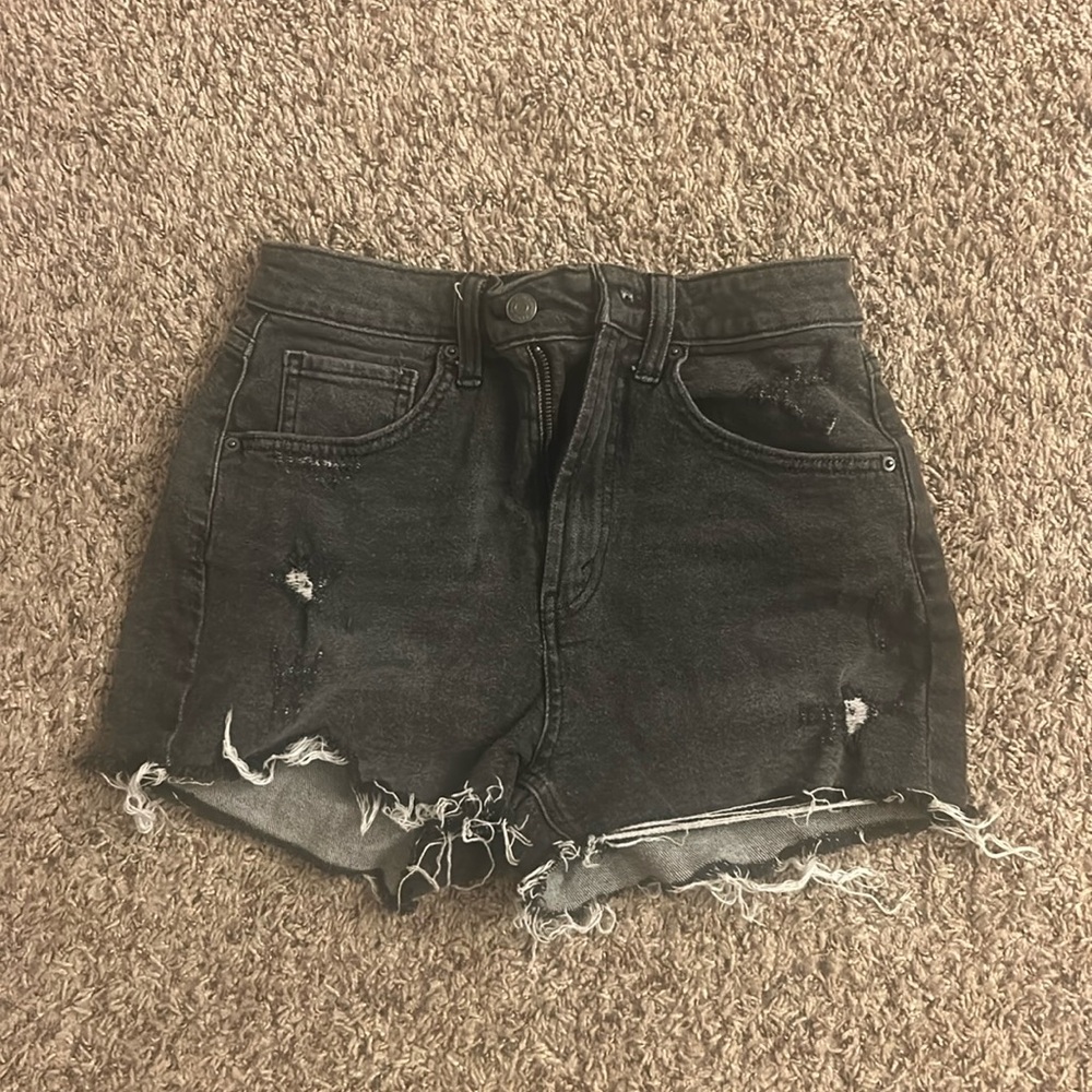 black jeans shorts